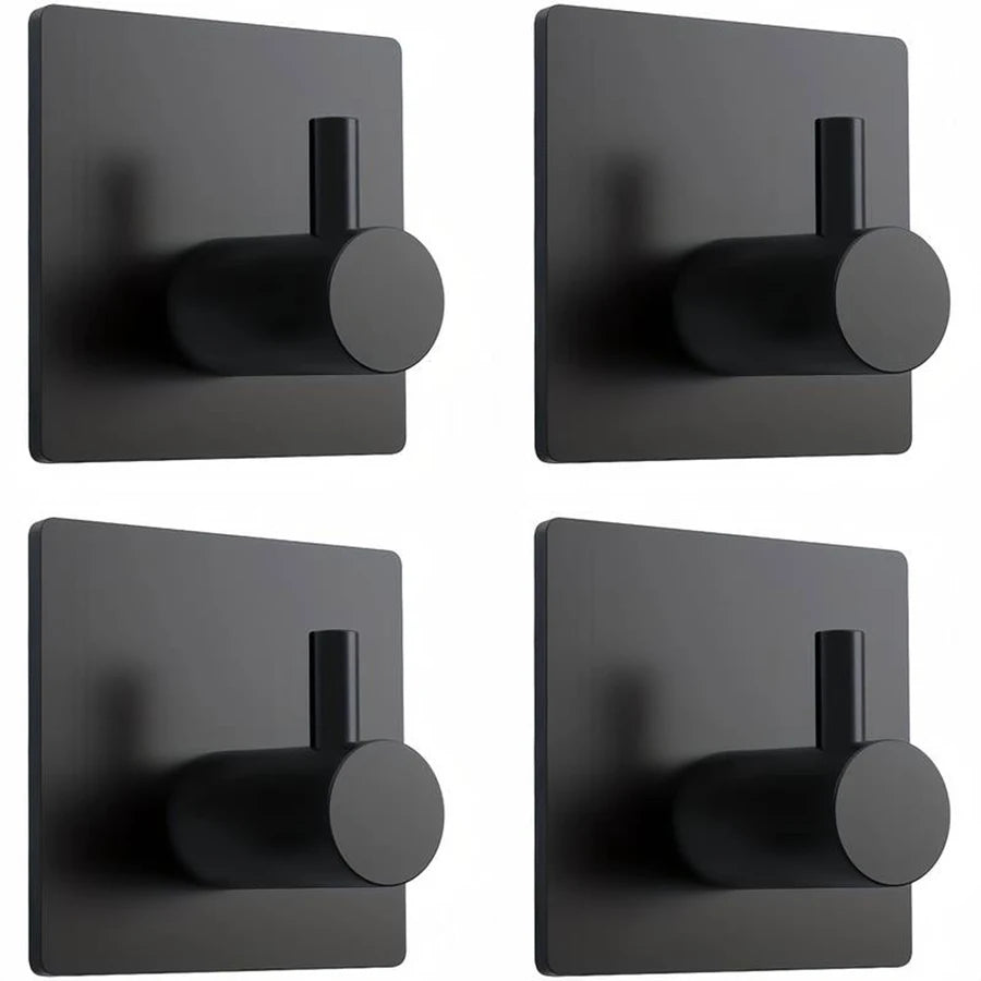 Modern style stainless steel adhesive hooks for bathroom room kitchen clothes hats clutter storage