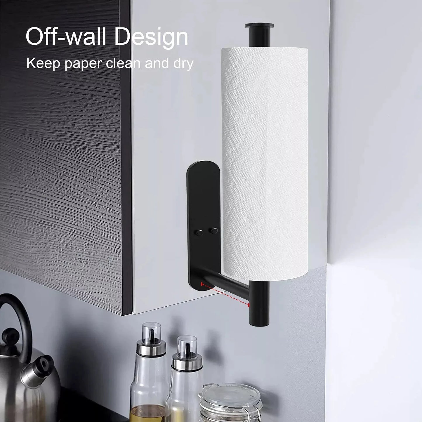 Kitchen Paper Towel Holder Adhesive Tissue Hanger Toilet Roll Paper Dispenser Cabinet Storage Napkin Rack Bathroom Accessories
