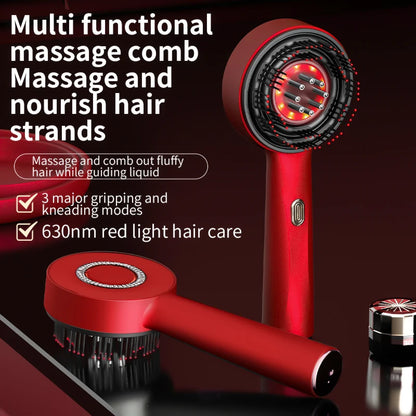 3 Modes Electric Vibration Massage Comb Red Light Hair Growth Massage Scalp Brush Oil Liquid Applicator Head Massager Anti Loss