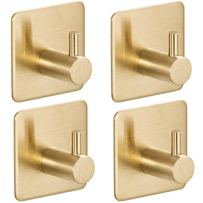 Modern style stainless steel adhesive hooks for bathroom room kitchen clothes hats clutter storage
