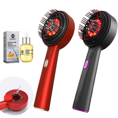 3 Modes Electric Vibration Massage Comb Red Light Hair Growth Massage Scalp Brush Oil Liquid Applicator Head Massager Anti Loss