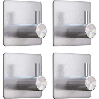 Modern style stainless steel adhesive hooks for bathroom room kitchen clothes hats clutter storage