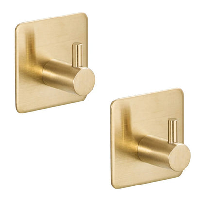 Modern style stainless steel adhesive hooks for bathroom room kitchen clothes hats clutter storage