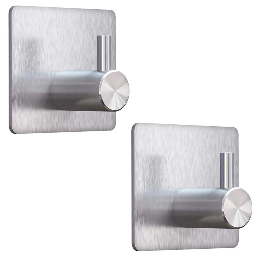 Modern style stainless steel adhesive hooks for bathroom room kitchen clothes hats clutter storage