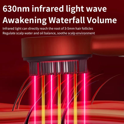 3 Modes Electric Vibration Massage Comb Red Light Hair Growth Massage Scalp Brush Oil Liquid Applicator Head Massager Anti Loss