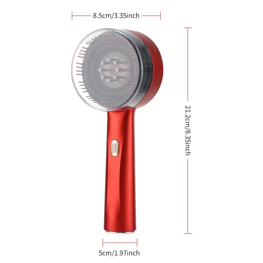 3 Modes Electric Vibration Massage Comb Red Light Hair Growth Massage Scalp Brush Oil Liquid Applicator Head Massager Anti Loss