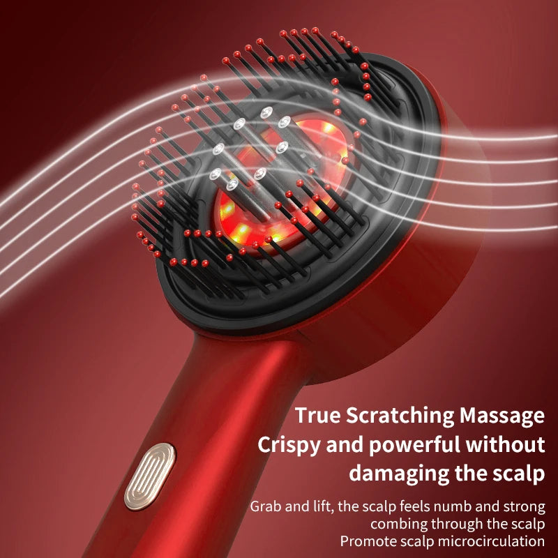 3 Modes Electric Vibration Massage Comb Red Light Hair Growth Massage Scalp Brush Oil Liquid Applicator Head Massager Anti Loss